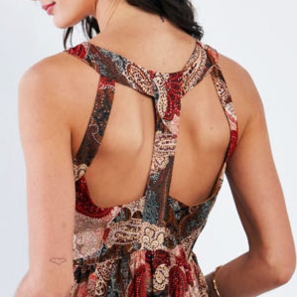 Bohemian Halter Neck Empire Racerback Maxi Dress - Picture 4 of 9